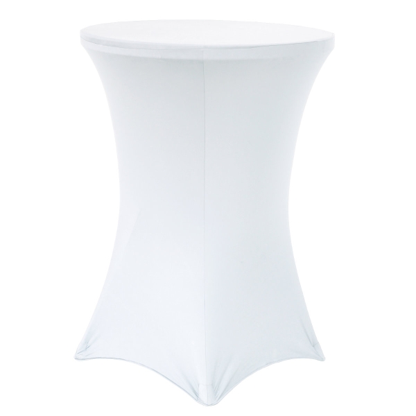Pokrowiec obrus elastyczny na stół koktajlowy Benek biały
