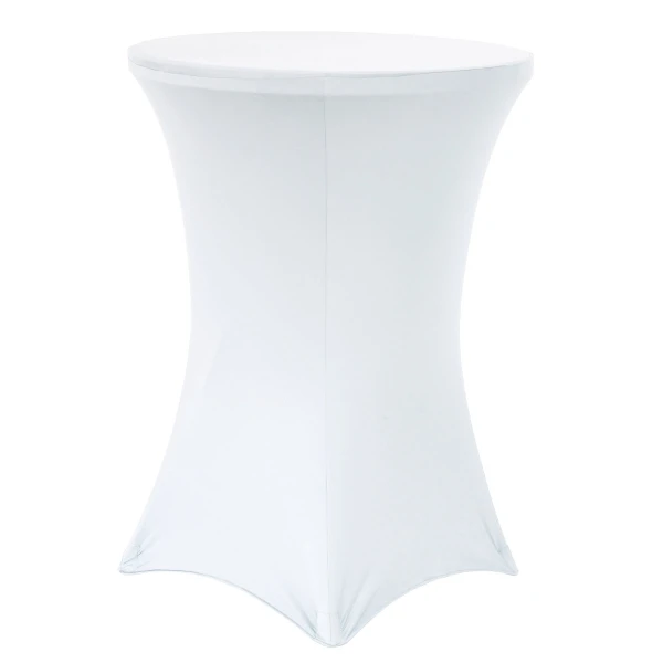 Pokrowiec obrus elastyczny na stół koktajlowy Benek biały