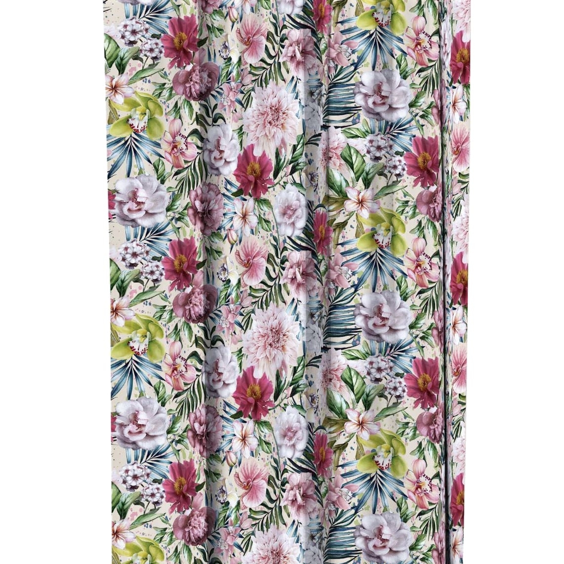 Zasłona w kwiaty na taśmie marszczącej Velvet Deco Druk 2