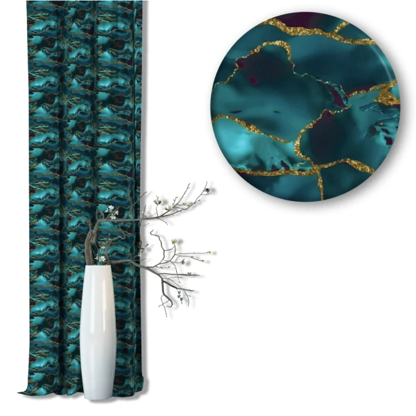 Zasłona Velvet Deco Druk 22308-1001, szerokość 140 cm x w