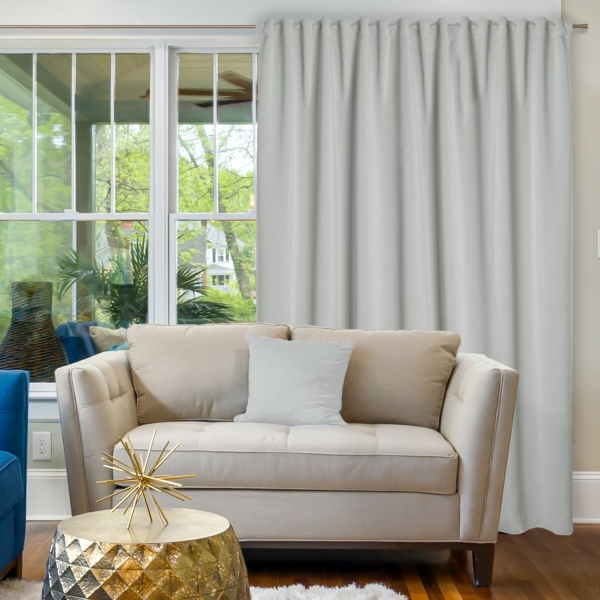 Zasłona SZEROKA zaciemniająca na taśmie marszczącej Blac