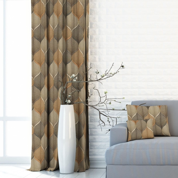 Zasłona na taśmie marszczącej Velvet Deco Druk Abstrakcyj