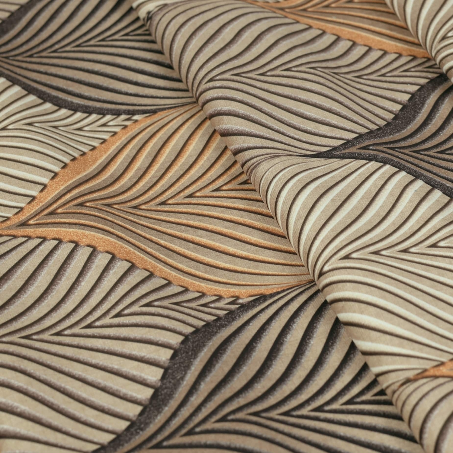 Zasłona na taśmie marszczącej Velvet Deco Druk Abstrakcyj