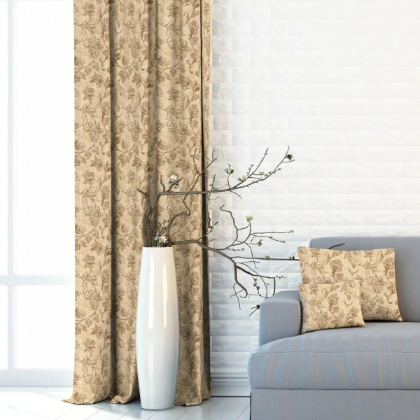 Zasłona w kwiaty na taśmie marszczącej Velvet Deco Druk 5