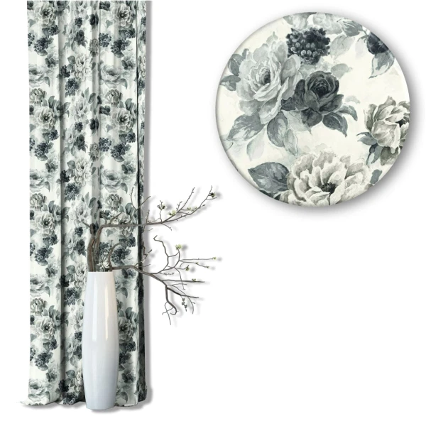 Zasłona w kwiaty Velvet Deco Druk 54960-1010, szerokość 1