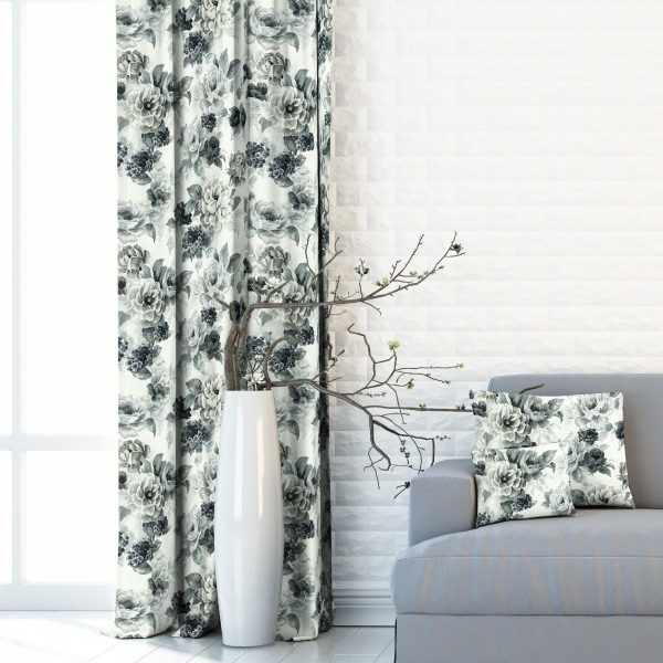 Zasłona w kwiaty Velvet Deco Druk 54960-1010, szerokość 1