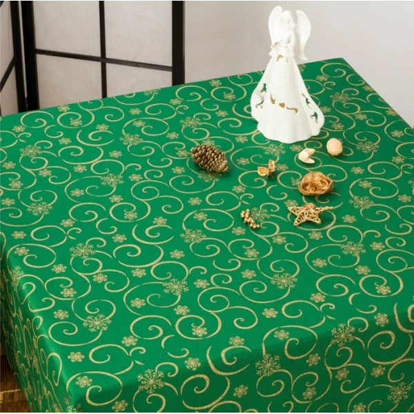 Wyprzedaż Obrus  plamoodporny U3 BN16 3046 zielony , 120x16