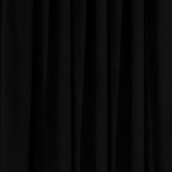 Zasłona welurowa na taśmie marszczącej Sara 001 czarny