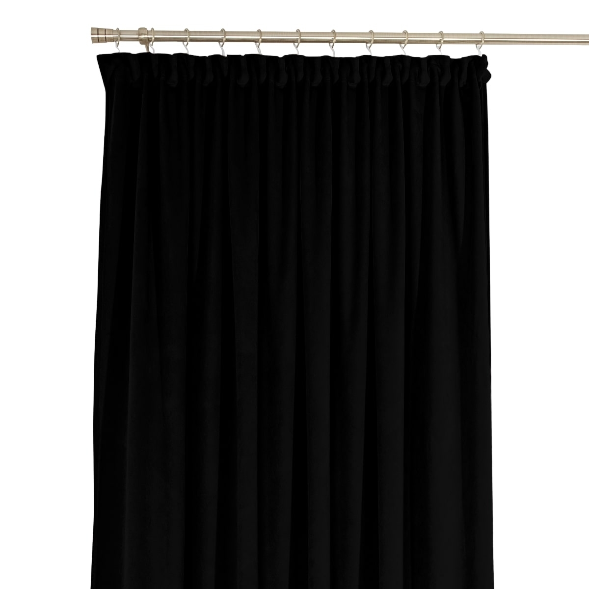 Zasłona welurowa na taśmie marszczącej Sara 001 czarny
