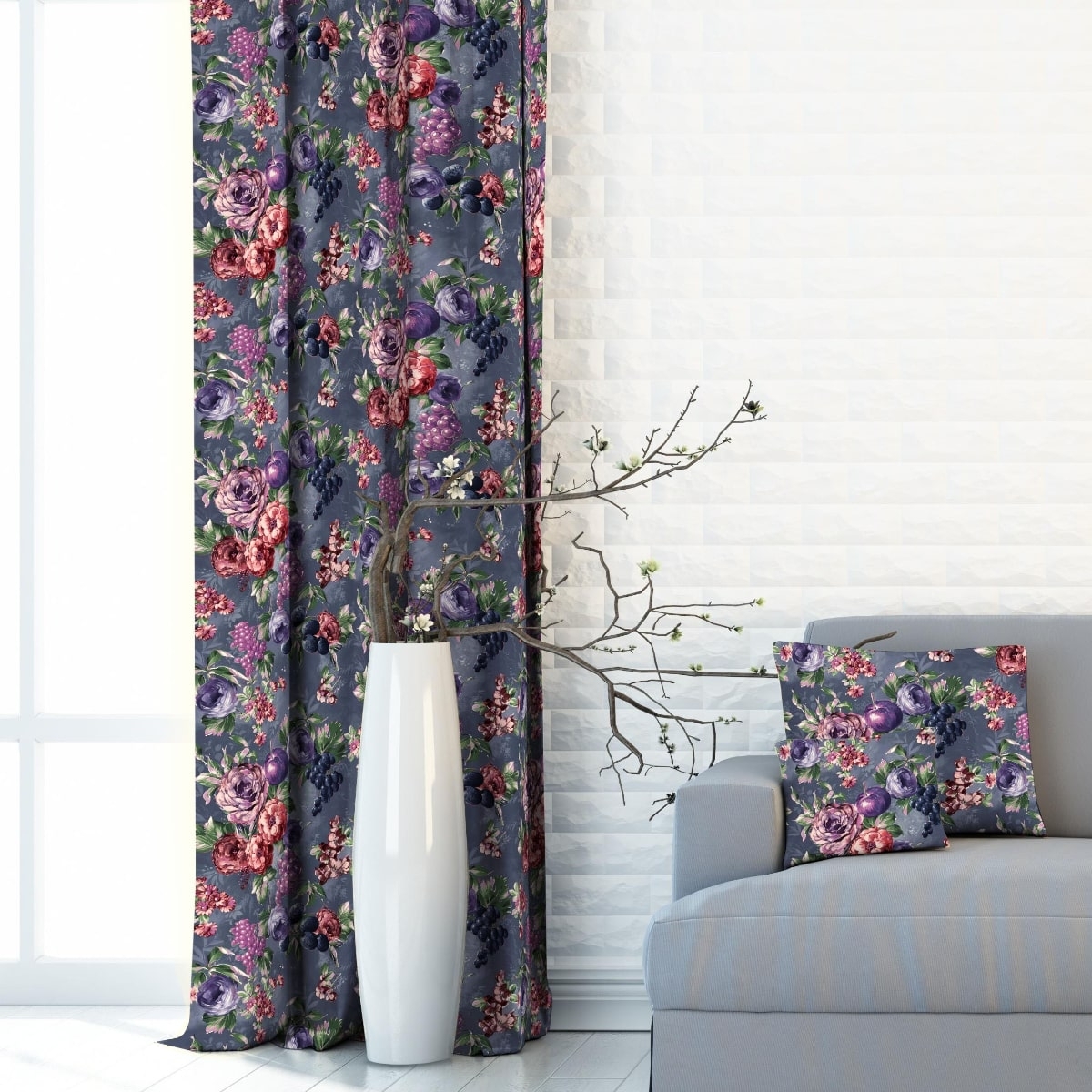 Zasłona drukowana na taśmie marszczącej Minos 55711-1013