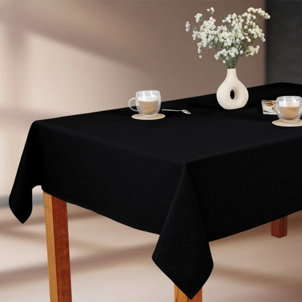 Obrus Bawełniano-Poliestrowy Czarny 80x80 cm - Plamoodporny