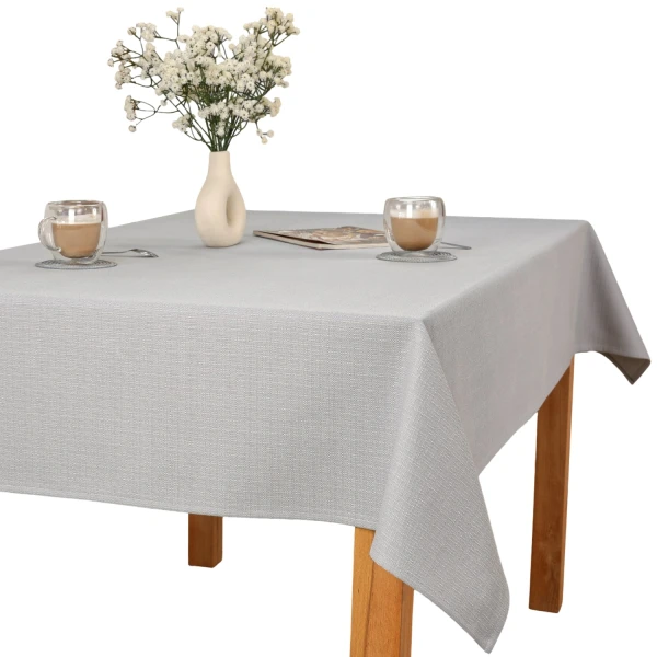 Obrus Bawełniano-Poliestrowy Szary 120x180 cm - Plamoodporn