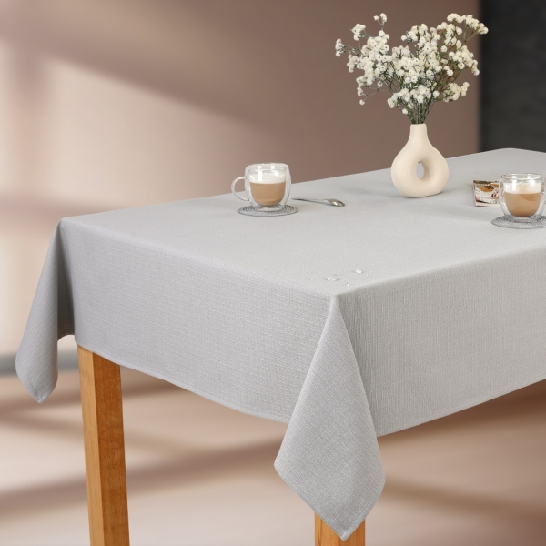 Obrus Bawełniano-Poliestrowy Szary 120x180 cm - Plamoodporn