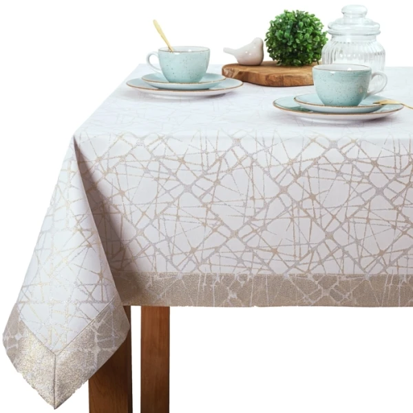Wyprzedaż Obrus plamoodporny LZS-33027 srebrno-złoty manki