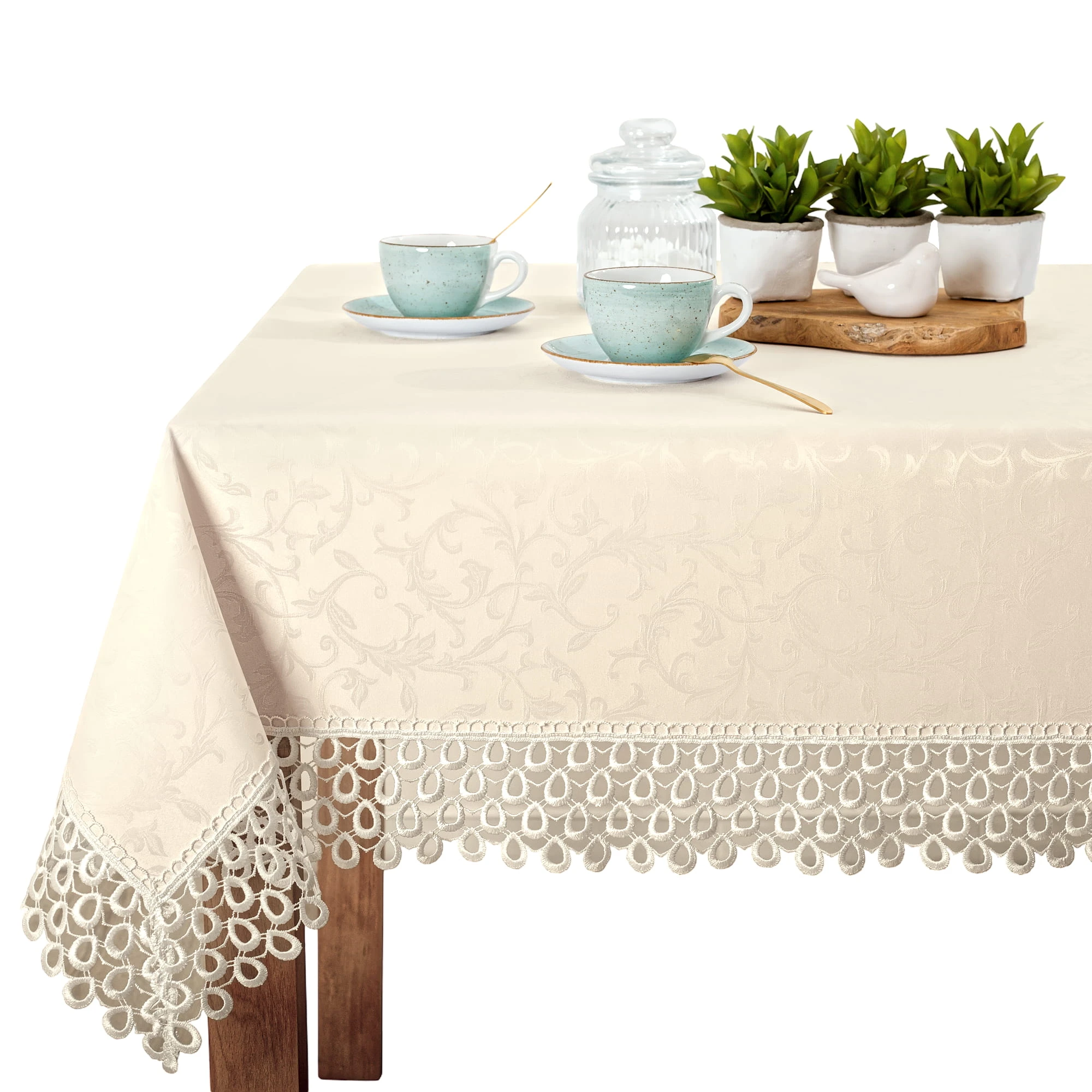 Wyprzedaż Obrus  plamoodporny z gipiurą Ares G0609 ecru 13