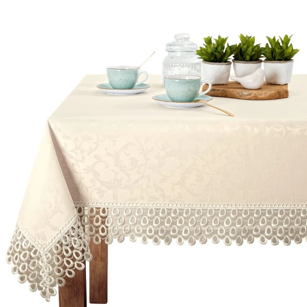Wyprzedaż Obrus plamoodporny z gipiurą Ares G0609 ecru 13