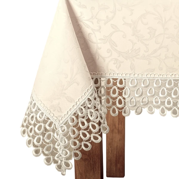 Wyprzedaż Obrus plamoodporny z gipiurą Ares G0609 ecru 13