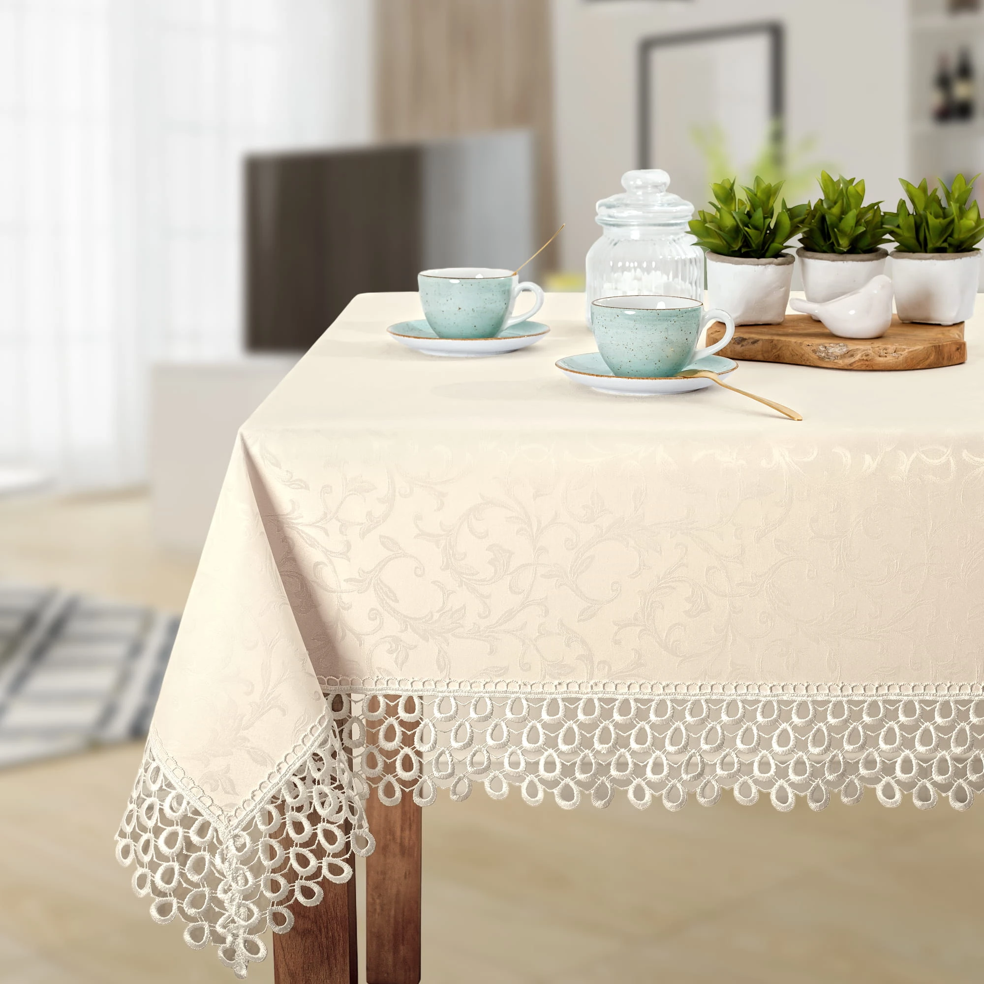 Wyprzedaż Obrus  plamoodporny z gipiurą Ares G0609 ecru 13