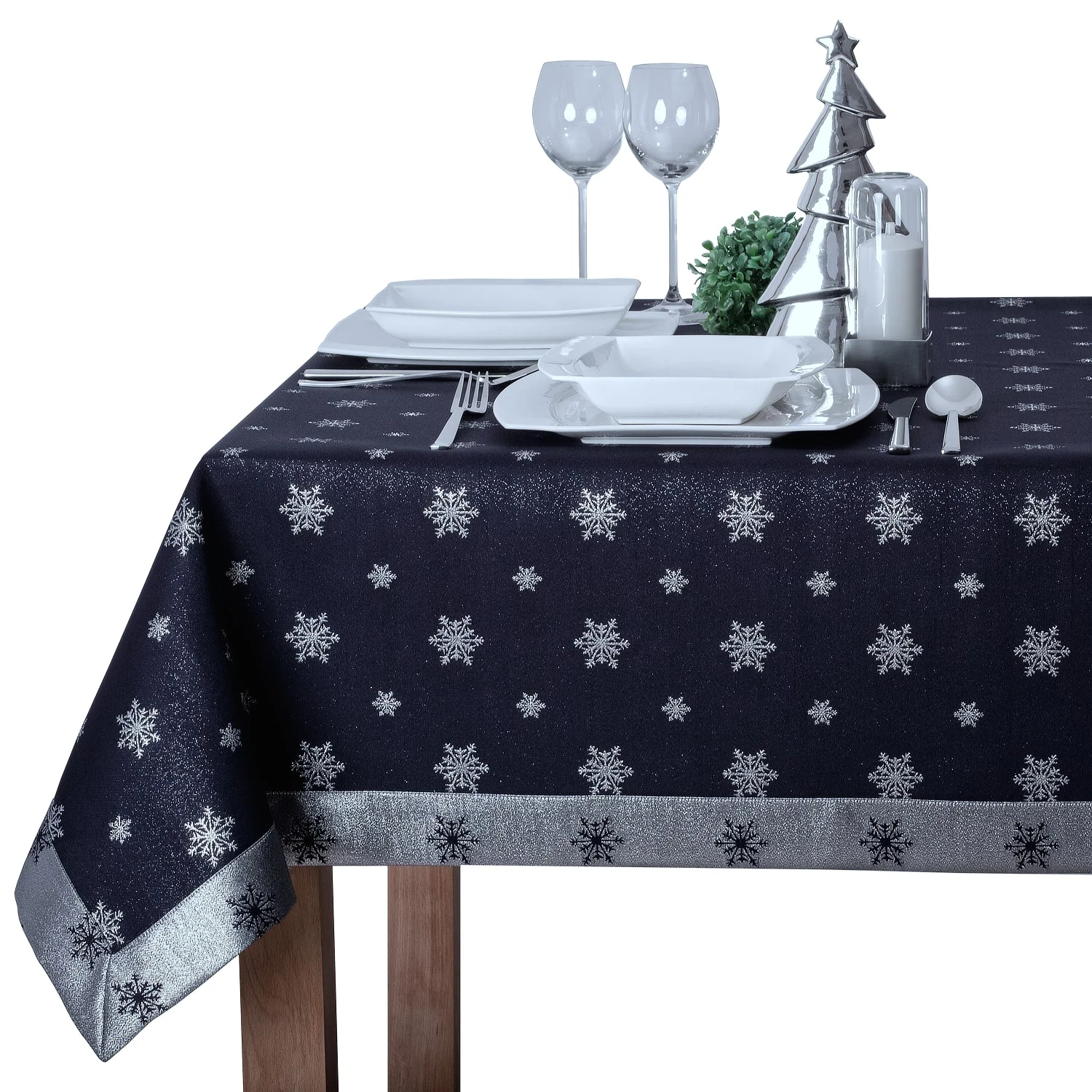 Wyprzedaż Obrus świąteczny z mankietem 5cm LX-32915 grana