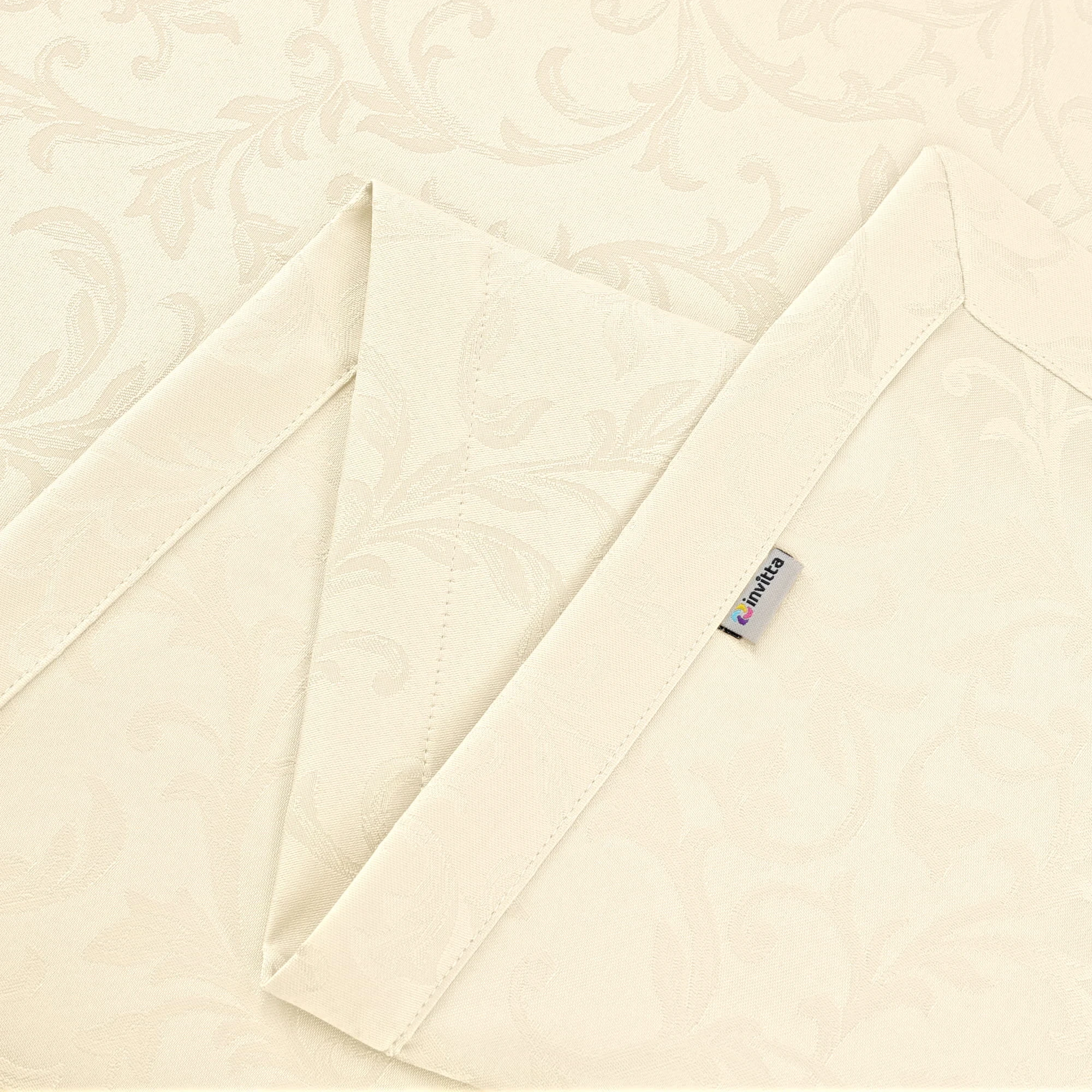 Elegancki Ecru Obrus Plamoodporny 100x100 cm – Klasyczny W