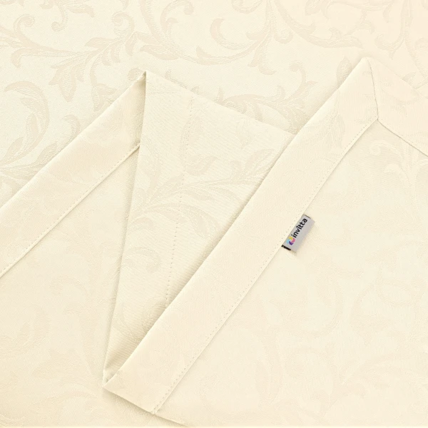 Elegancki Ecru Obrus Plamoodporny 100x100 cm – Klasyczny W