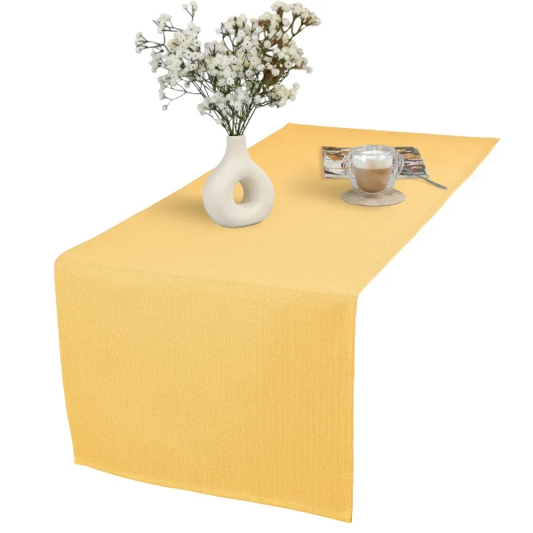 Żółty Bieżnik Bawełniano-Poliestrowy Plamoodporny o Str