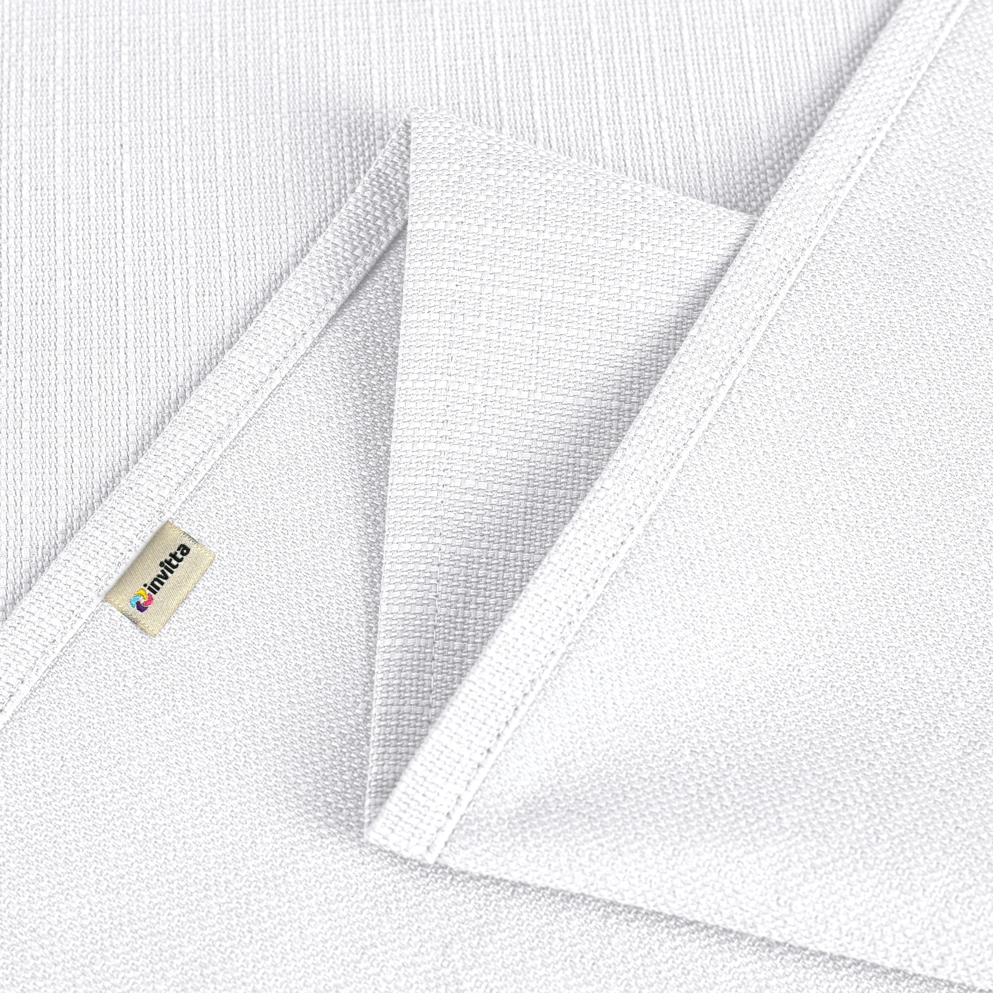 Biały Bieżnik Bawełniano-Poliestrowy Plamoodporny Imitacj