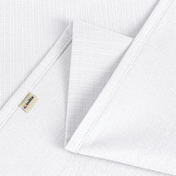 Biały Bieżnik Bawełniano-Poliestrowy Plamoodporny Imitacj