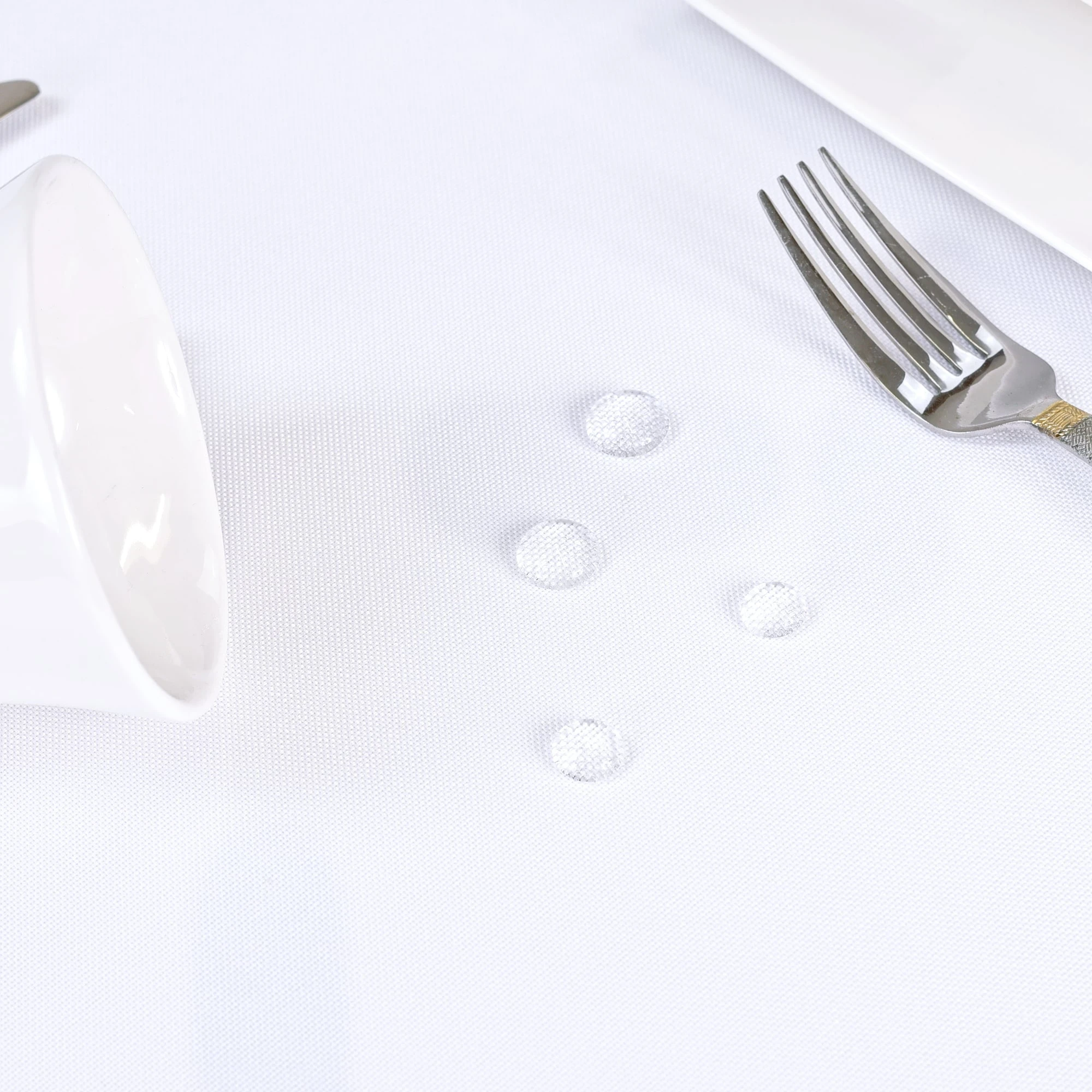 Biały Obrus Restauracyjny Plamoodporny o Strukturze Pixel (