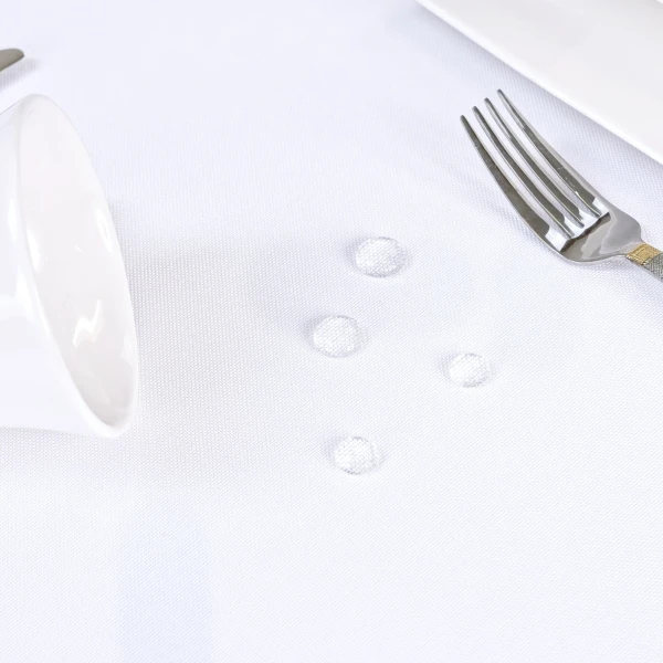 Biały Obrus Restauracyjny Plamoodporny o Strukturze Pixel (