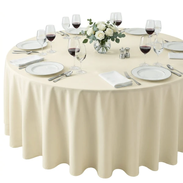 Obrus Restauracyjny Ecru Plamoodporny o Splocie Satynowym - 