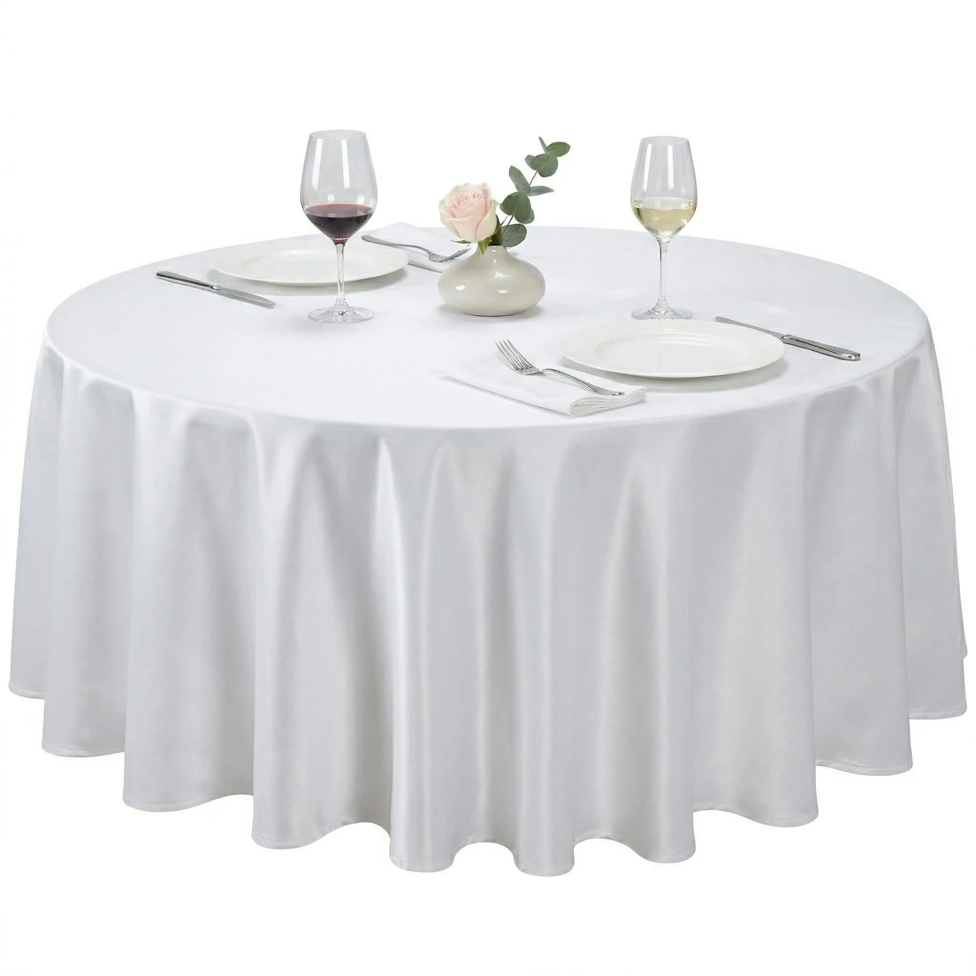 Biały Obrus Restauracyjny Plamoodporny – Satynowa Eleganc