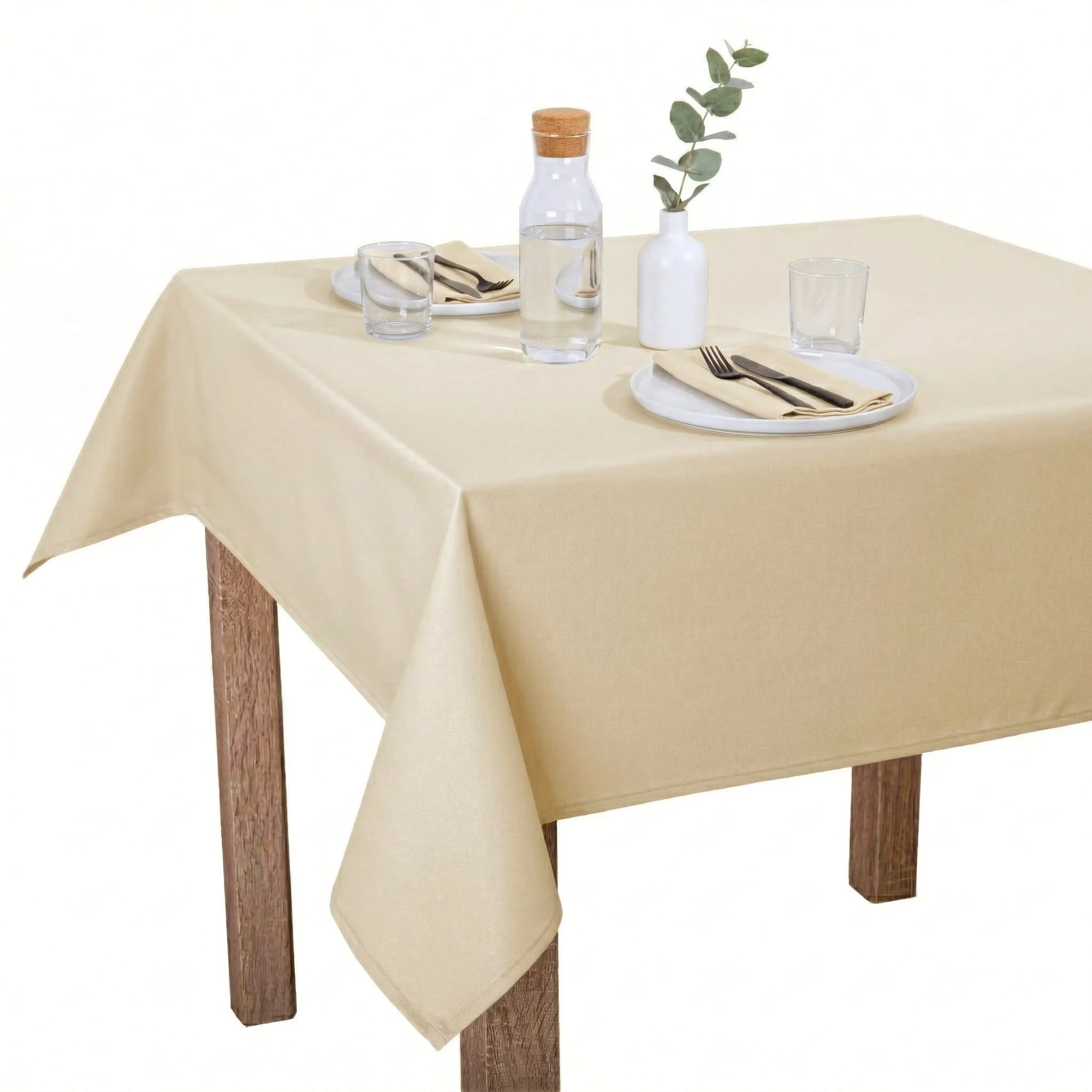 Beżowy Obrus Restauracyjny Plamoodporny – Matowy Standard