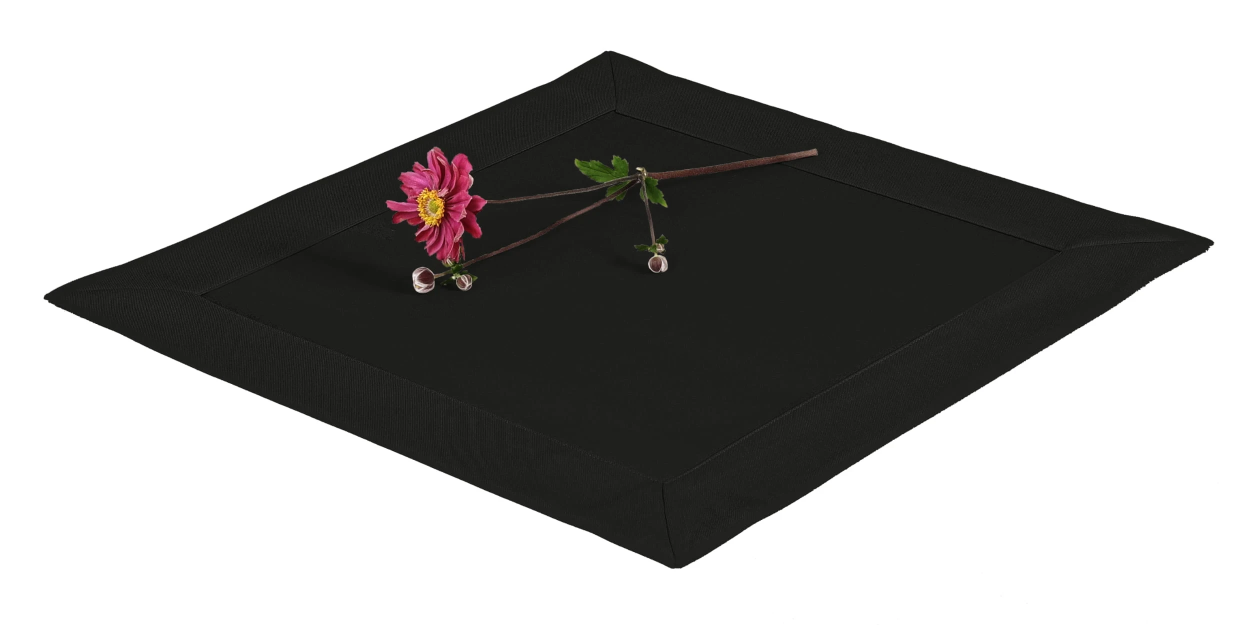 Elegancki Czarny Bieżnik Plamoodporny, Szyty Kopertowo z Ma