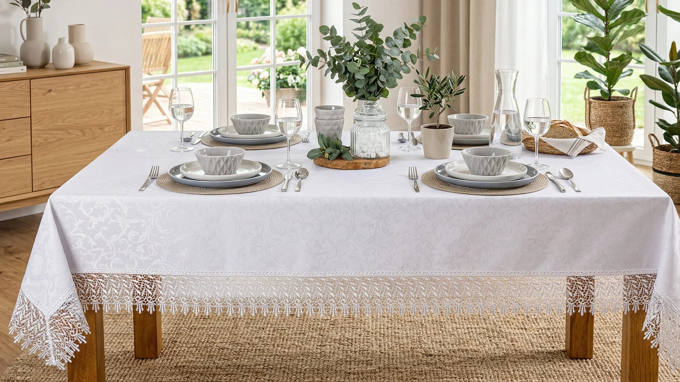 Elegancki Biały Obrus z Gipiurą 11 cm – Klasyka w Twojej