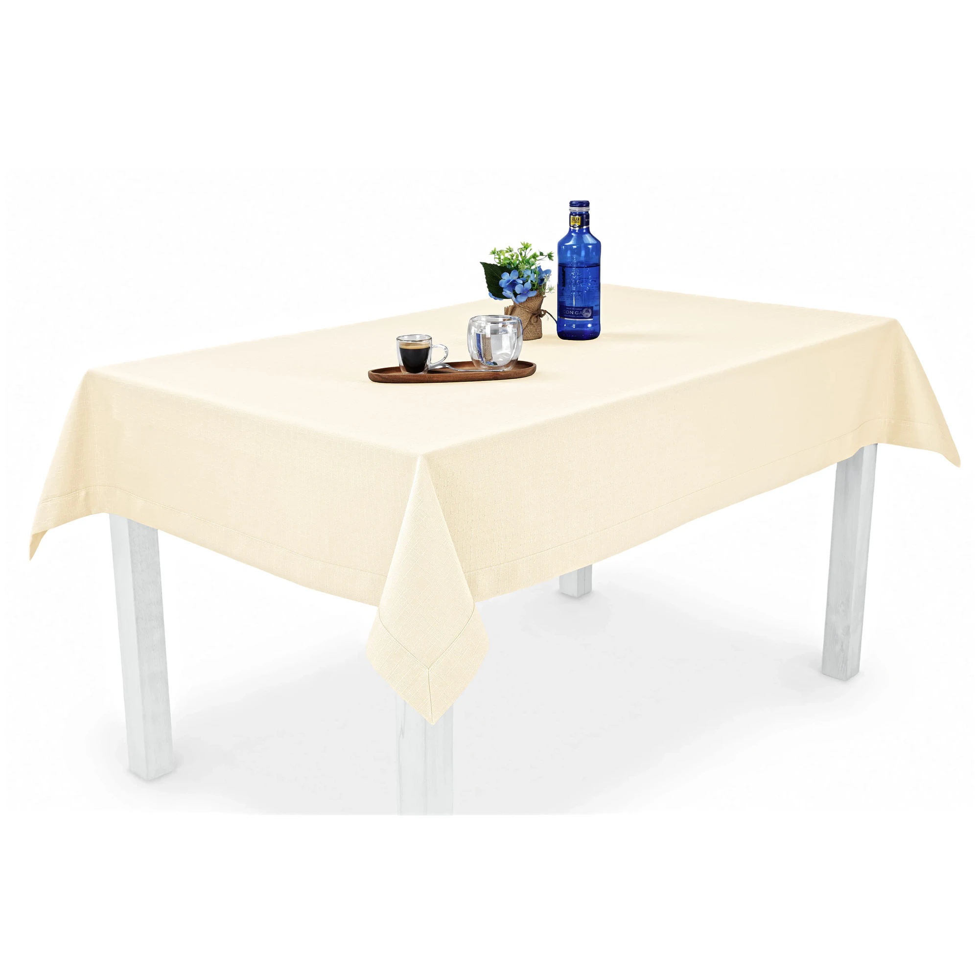 Obrus ecru plamoodporny Vera Cotton Touch – gruba struktur