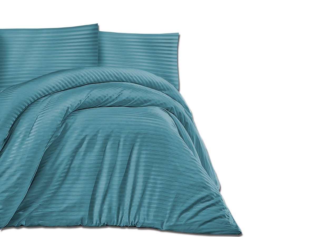 Pościel satynowa bawełniana DRM-CIZGILI TURQUOISE EXCLUSIV