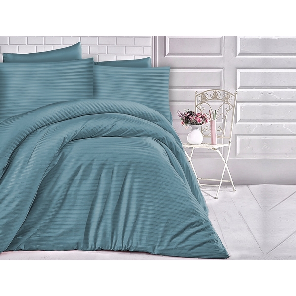 Pościel satynowa bawełniana DRM-CIZGILI TURQUOISE EXCLUSIV