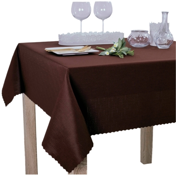 Wyprzedaż Obrus  plamoodporny Elbrus 357 czekoladowy, koło