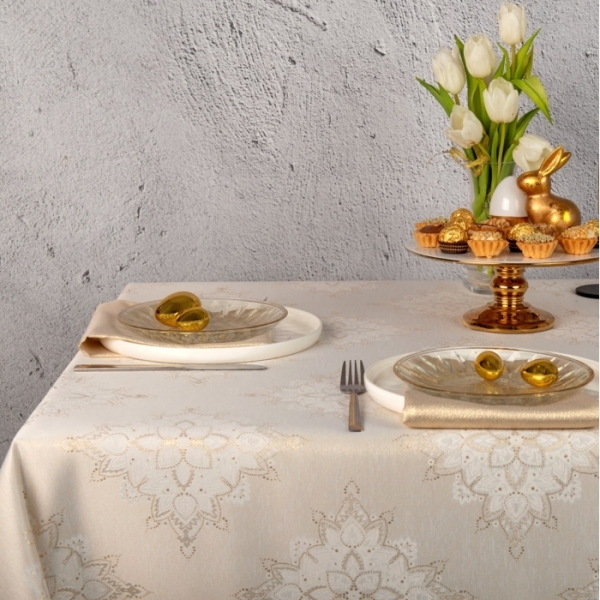 Wyprzedaż Obrus plamoodporny 6475-3260 z listwą 5 cm, 130x