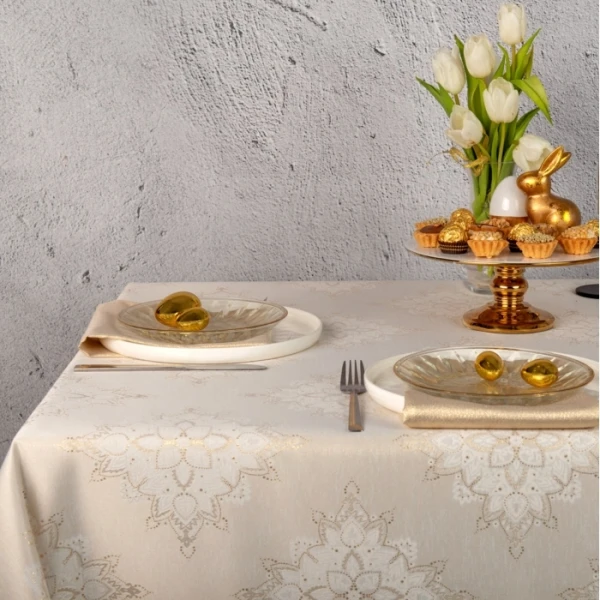 Wyprzedaż Obrus plamoodporny 6475-3260 z listwą 5 cm, 130x