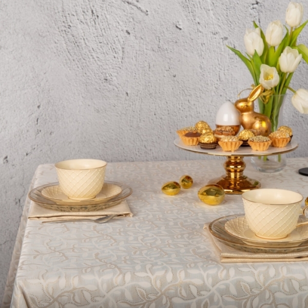 Wyprzedaż Obrus plamoodporny 6475-3289 z listwą 5 cm, 130x