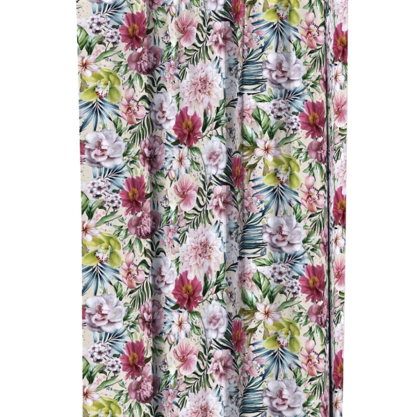 Zasłona w kwiaty Velvet Deco Druk 22601-1001, szerokość 1