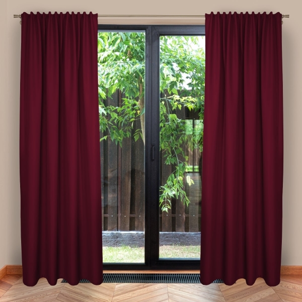 Zasłona Emma na taśmie marszczącej 1313 bordowy