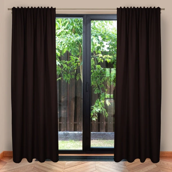 Zasłona Emma na taśmie marszczącej 1329 czekoladowy