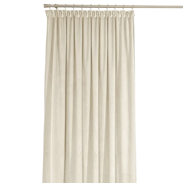 Zasłona welurowa na taśmie marszczącej Sara 101 kremowy, 