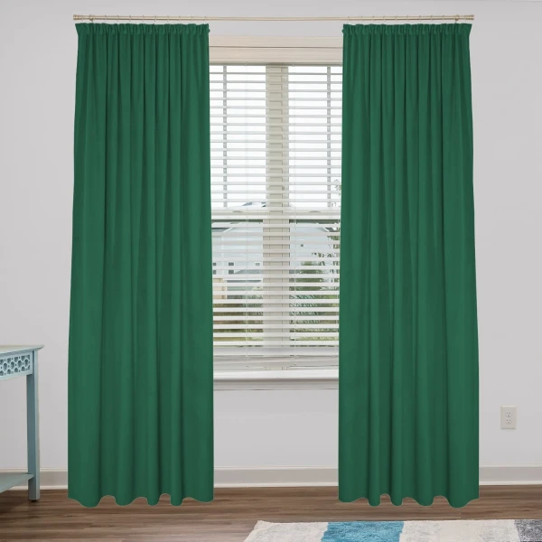 Zasłona welurowa na taśmie marszczącej Sara 108 zielony, 