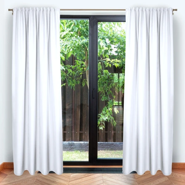 Zasłona Emma na taśmie marszczącej 1001 biały, szerokoś