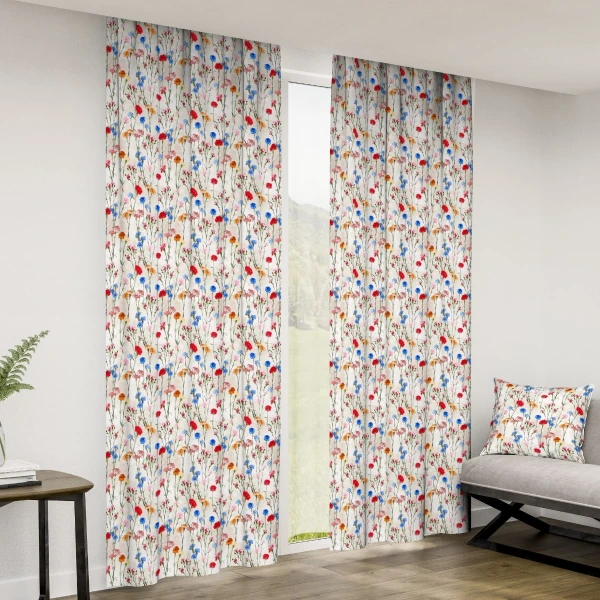 Zasłona w kwiaty Minos 420399-102, szerokość 140 cm x wys