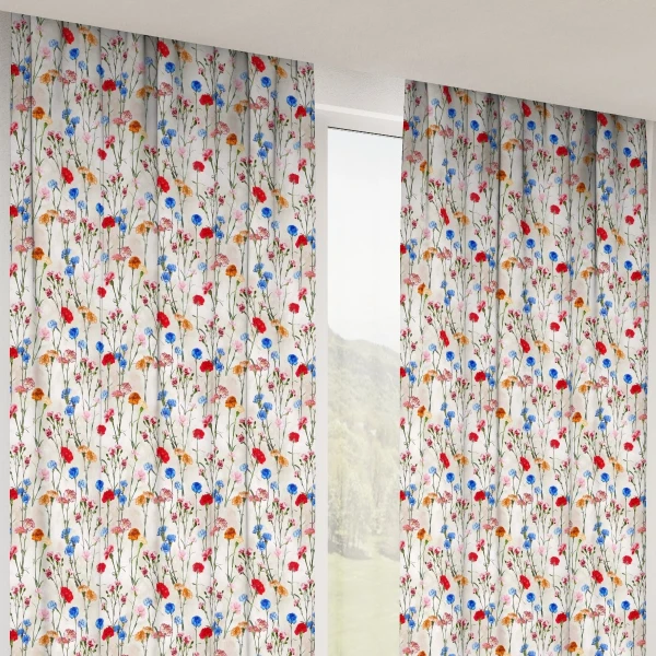 Zasłona w kwiaty Minos 420399-102, szerokość 140 cm x wys